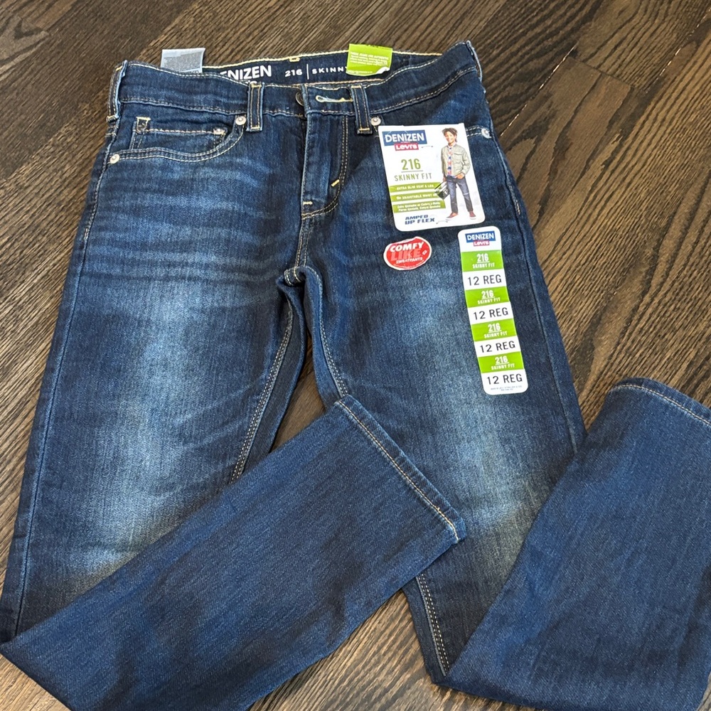 Levi's Dark Blue Skinny Fit 216 Jeans boys size 12 reg